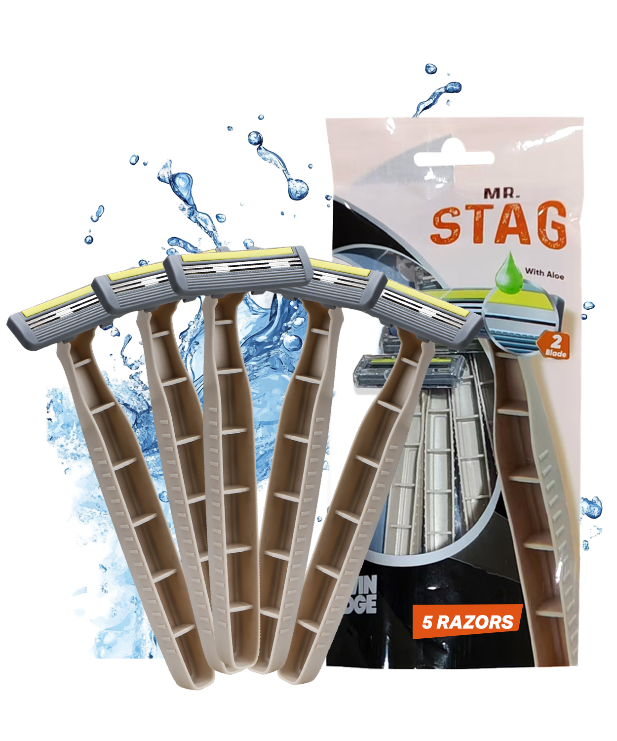 Mr. Stag TwinEdge Sweden Stainless Steel Blade Disposable Razors (Pack of 2)